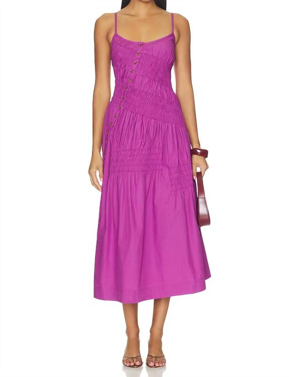 NEW DAMSON MADDER lyra midi dress in magenta